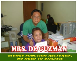 Mrs. De Guzman (Kidney Function Restored) Mrs. De Guzman (Kidney Function Restored)