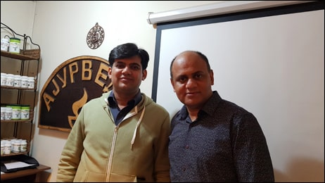 Dr. Deepam Batta with Dr. Vikram Chauhan at Planet Ayurveda Centre, Macedonia