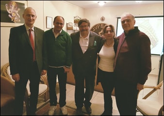 With Former President of Yugoslavia (Center). Mr. Vasil Tupurkovski and left Vladimir Bogoevski-olympic gold medalist for Yugoslavia and sashko Vukovski-minister of state for law-Macedonia, Left Ms Karolina Kichevska-Head, Planet Ayurveda Macedonia