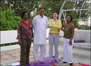 Dr. Vikram Chauhan with People from Armenia and Africa after Yoga Class