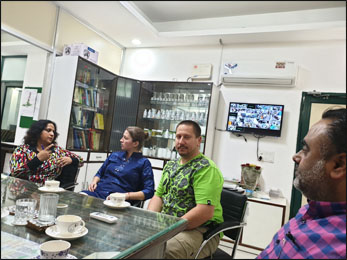 Dr. Meenakshi Chauhan explaining benefits of various herbs to Planet Ayurveda's Distributors from Slovakia and USA