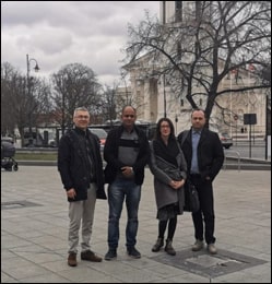 Dr. Vikram Chauhan in Vilnius, Lithuania with Mr. Alex (Latvian Distributor) and Andrius (Lithuanian Distributor)