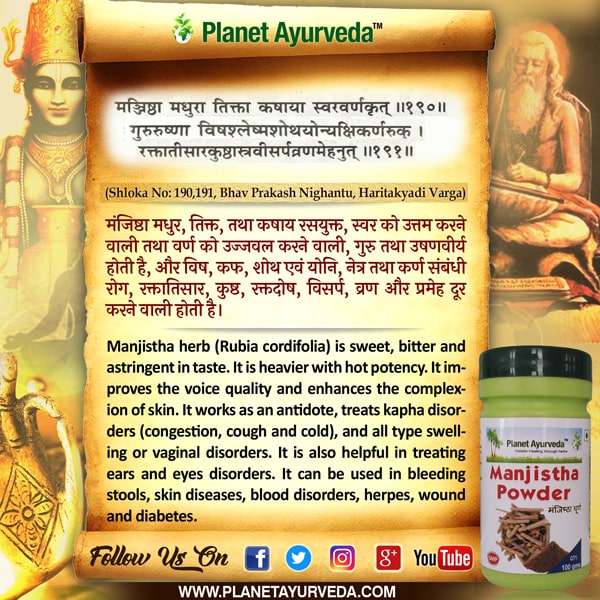 Classical Reference of Manjishtha Classical Reference of Manjishtha