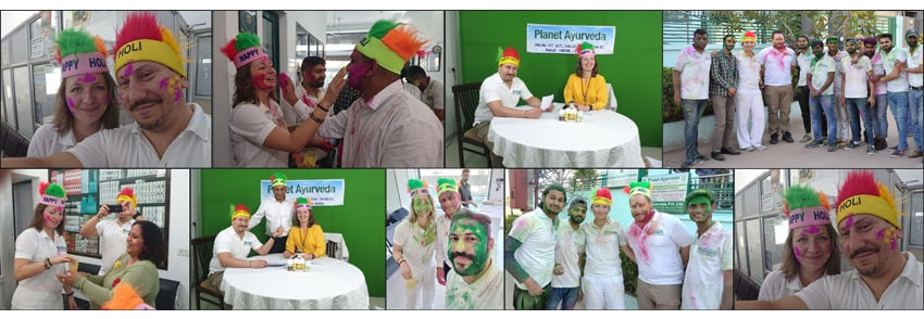 Celebration of Holi at Planet Ayurveda Centre, India