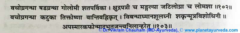 Ancient verse about Acorus calamus