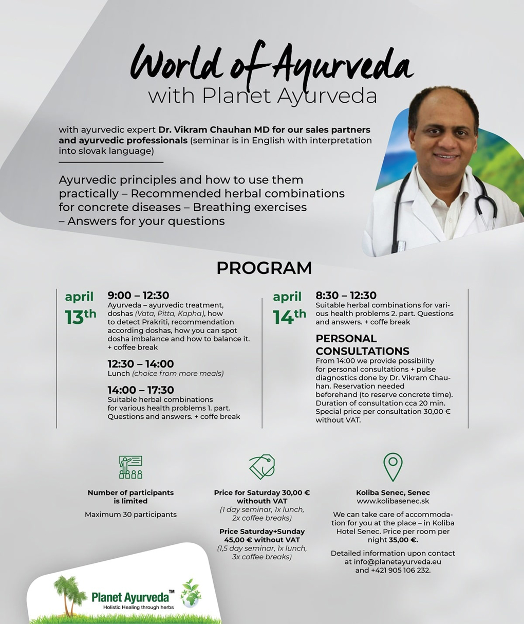 World of Ayurveda with Planet Ayurveda World of Ayurveda with Planet Ayurveda, Ayurvedic Seminar in Slovakia