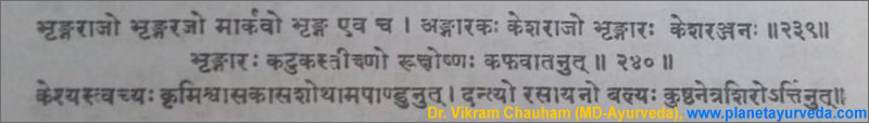 Ancient verse of Eclipta Alba Ancient verse of Eclipta Alba