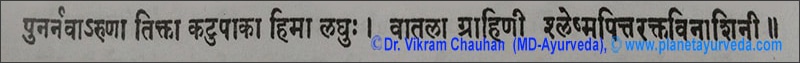 Ancient Verse about Boerhavia Diffusa Ancient Verse about Punarnava
