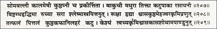 Bakuchi, Babchi, Oil, Shloka, Ancient Reference