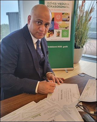 Europe, Seminar, Ayurveda Seminar, Ayurveda, Ayurvedic, Consultation, Dr. Vikram Chauhan, Latvia, National State Library of Riga, Certificate